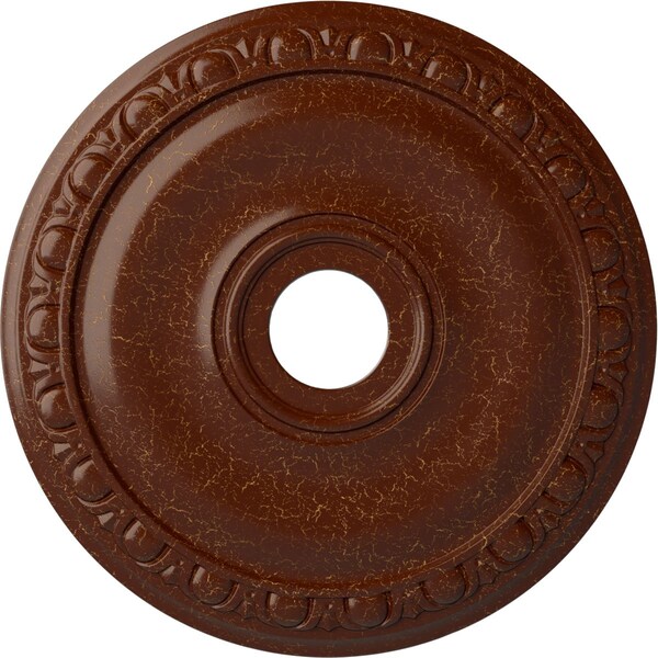 Ekena Millwork Jackson Medallion (Canopies up to 5 1/8"), 20"OD x 3 5/8"ID x 1"P, Burnished Mahogany Crackle CM20JABMC - main